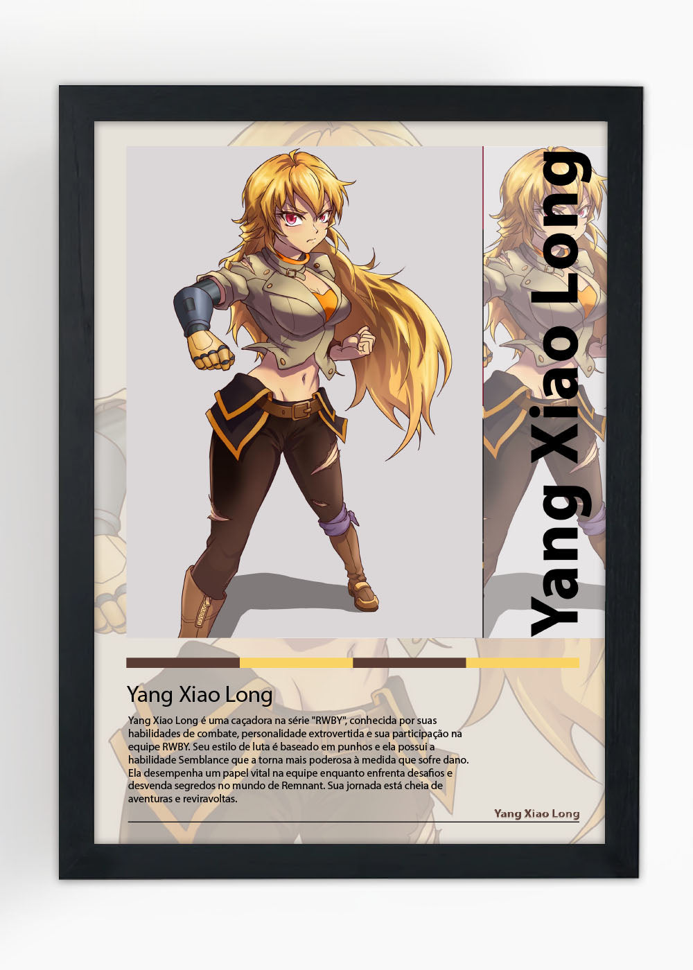 Quadro Decorativo Yang Xiao Long - RWBY - Com vidro