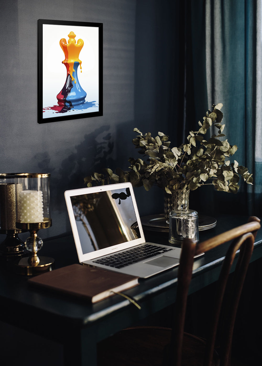 Quadro Decorativo Peça do xadrez Abstrato - Com vidro