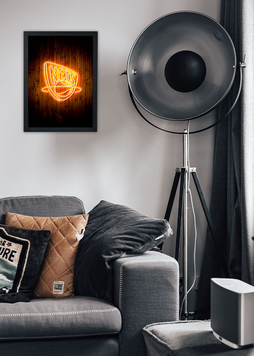 Quadro Decorativo Brooklyn Nets - Com vidro