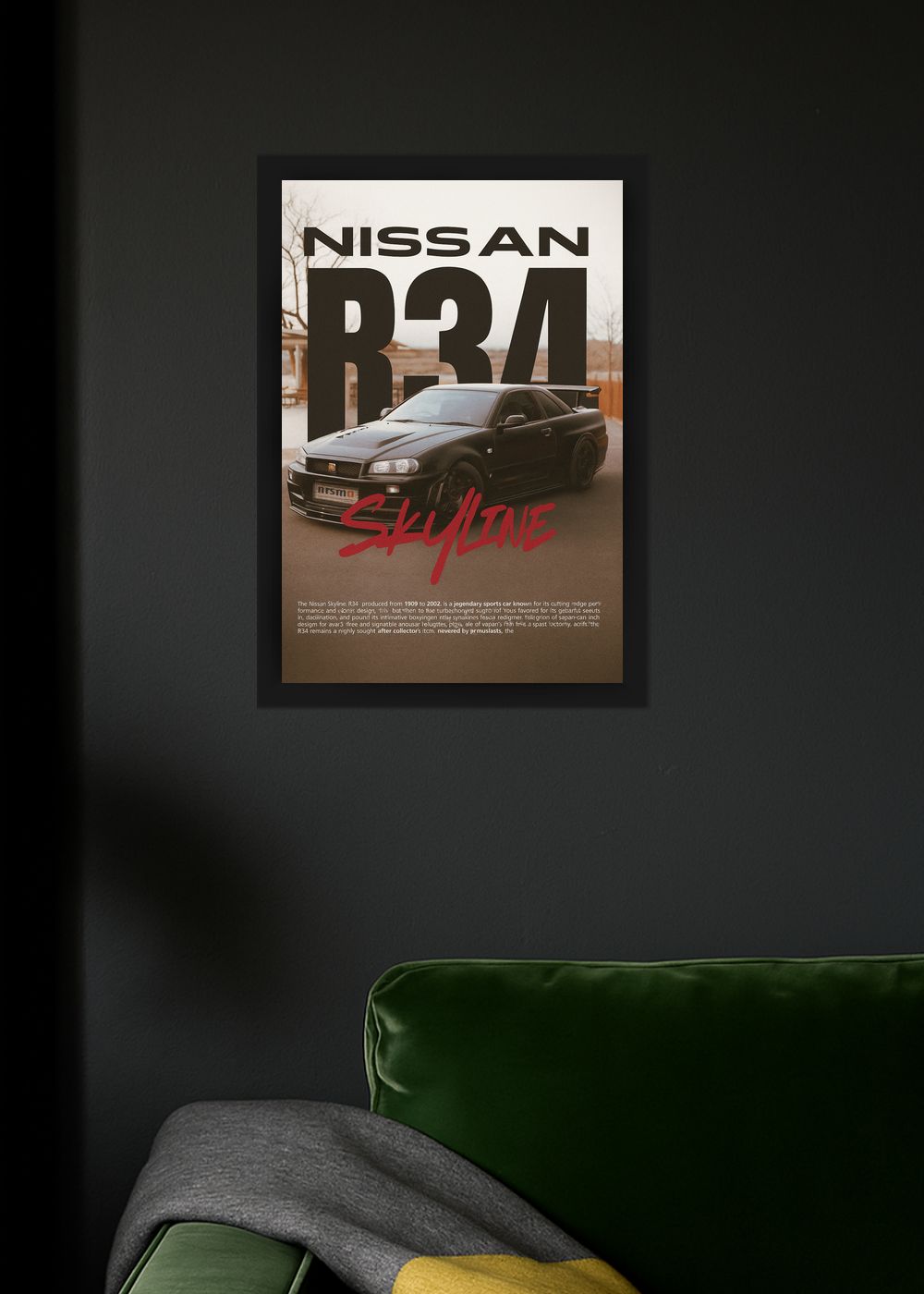 Quadro Decorativo Nissan Skyline R34 Nismo Com Vidro