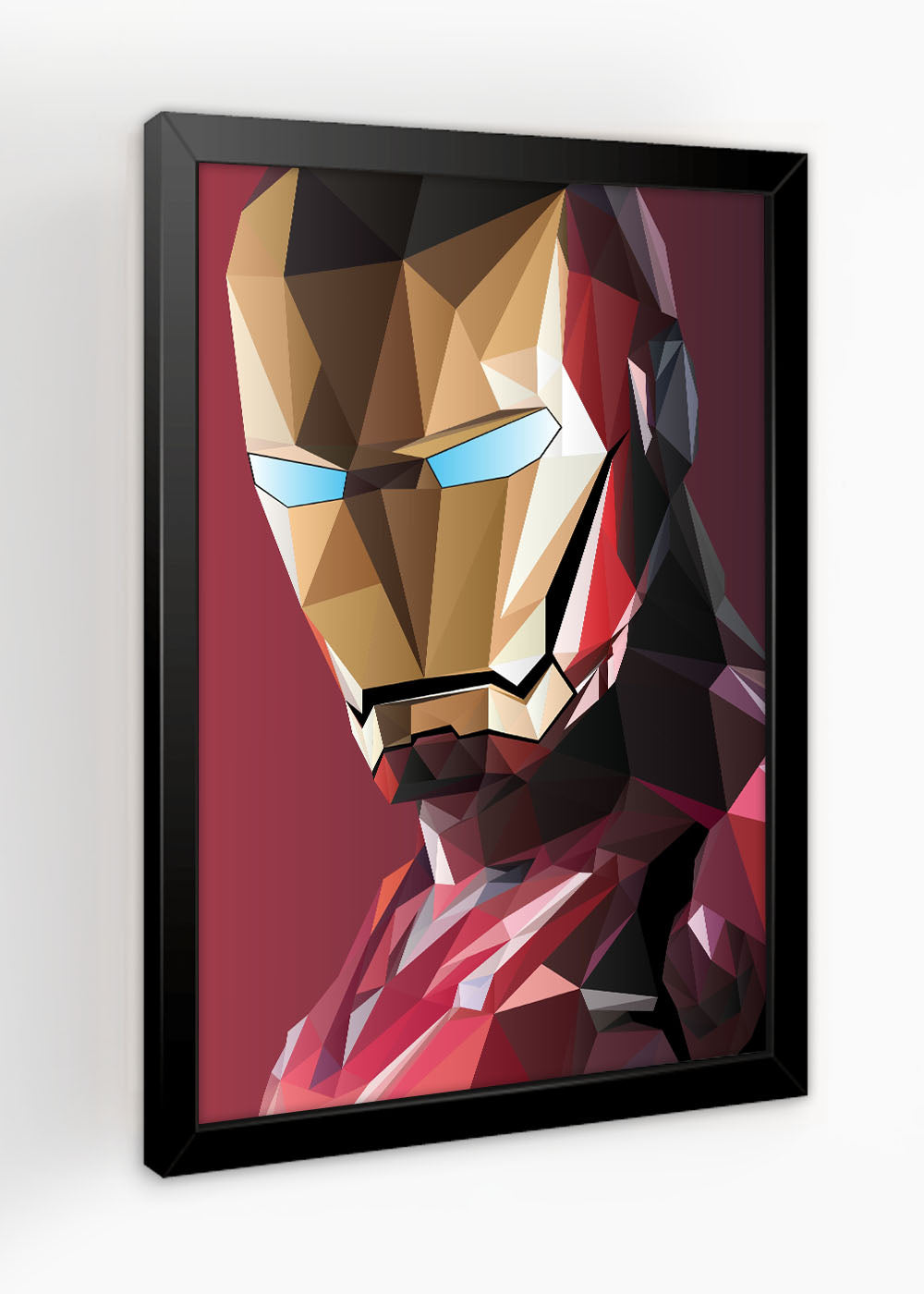 Quadro Heroi Marvel - Homem de Ferro geométrico - Com vidro