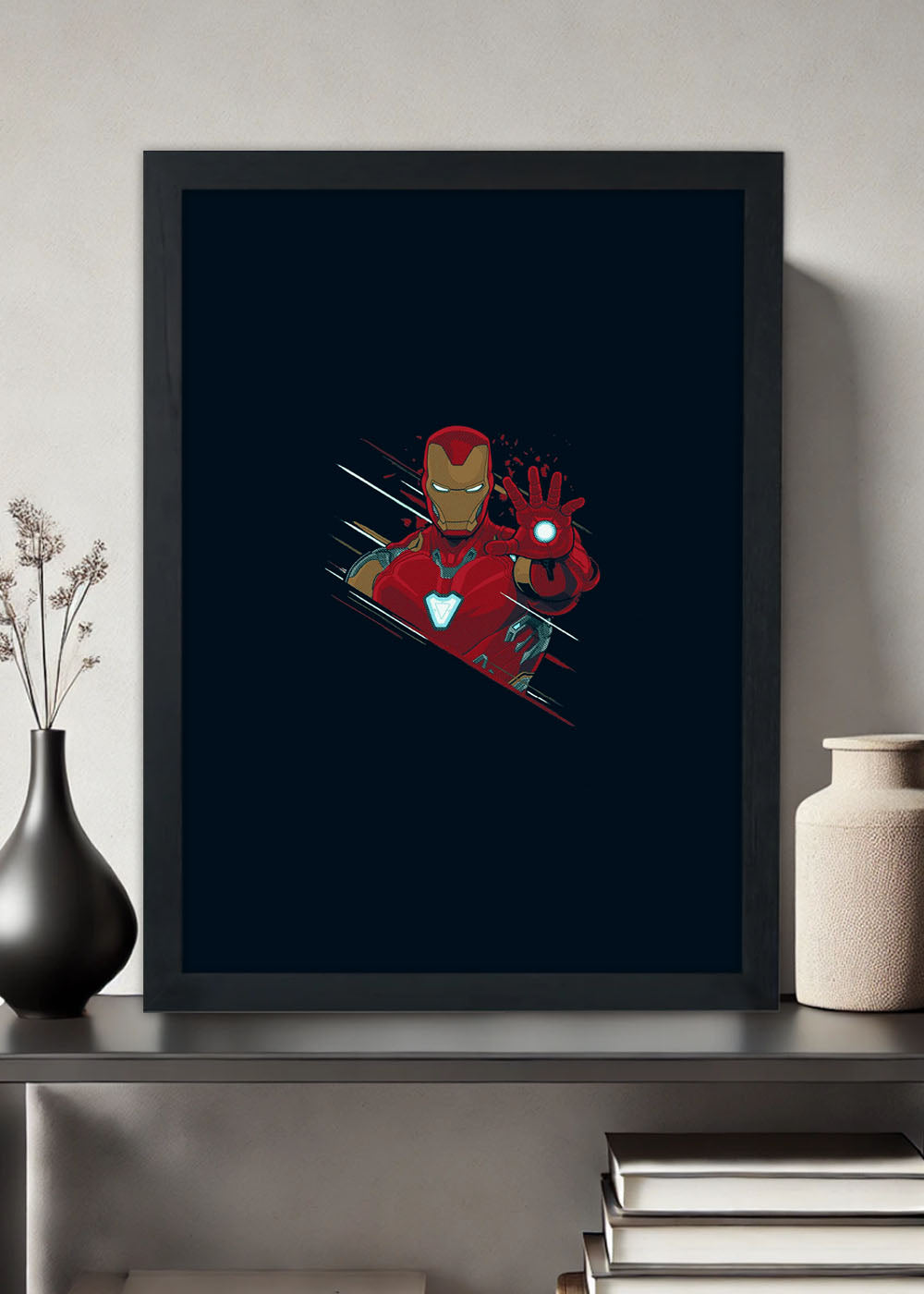 Quadro Heroi - Homem de Ferro arte - Com vidro