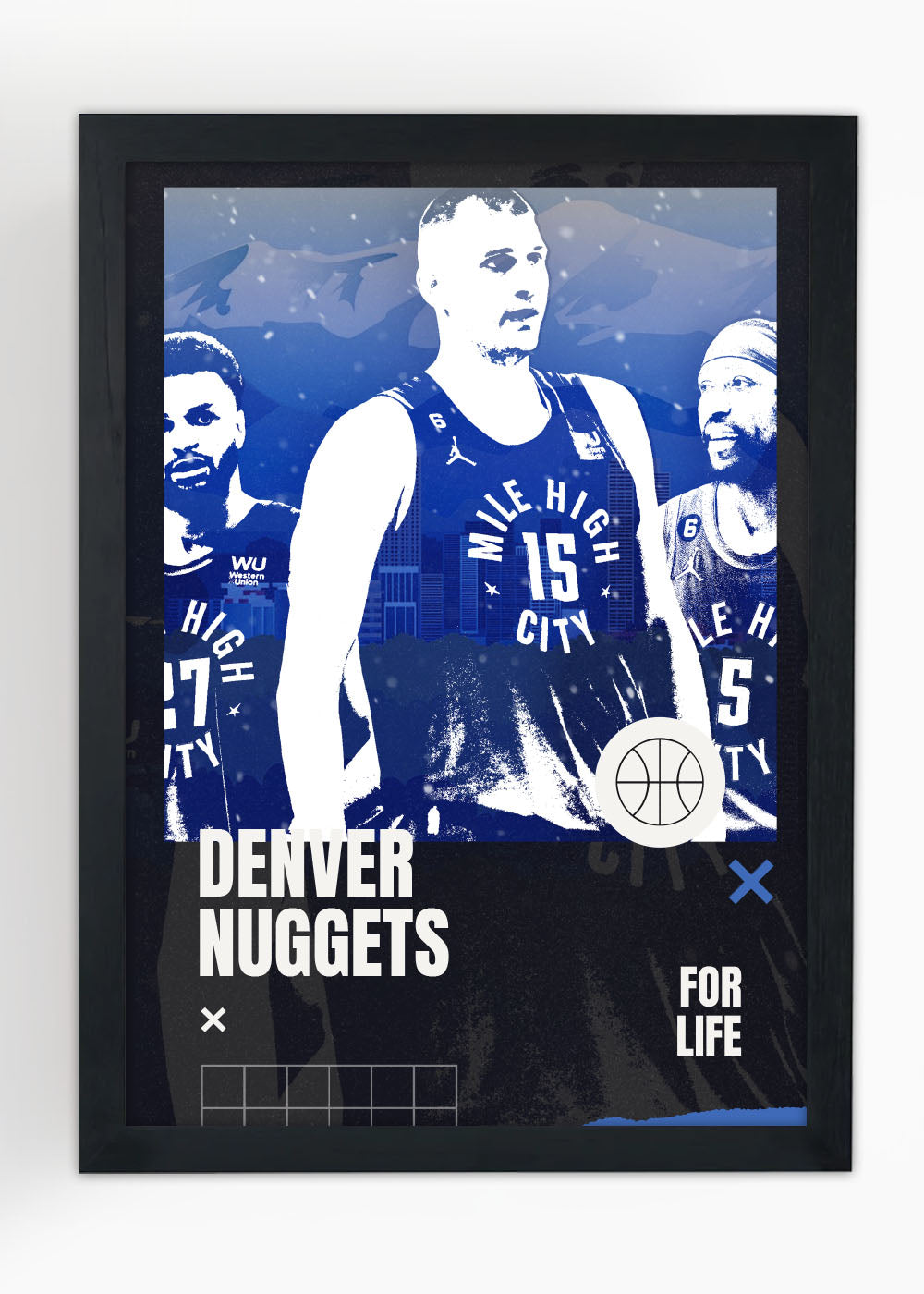 Quadro Decorativo Denver Nuggets - Com vidro