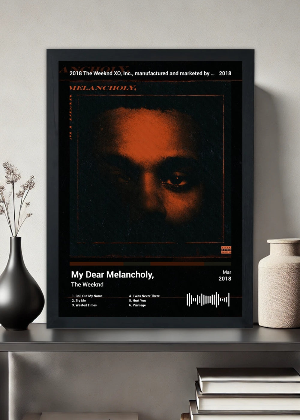 Quadro The Weeknd My Dear Melancholy, (Dark) Com Vidro