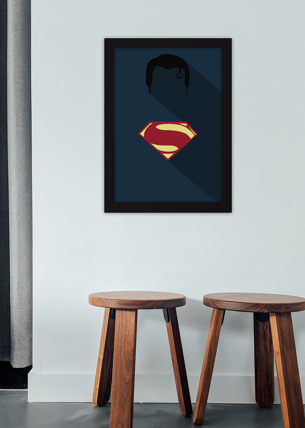 Quadro Decorativo Heroi DC - Superman - Com vidro