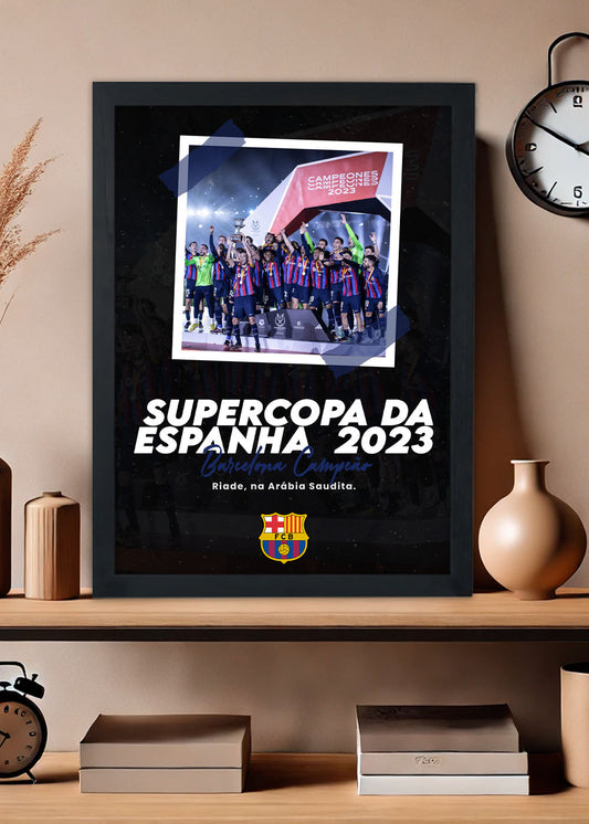 Quadro Supercopa da Espanha 2023 - Com vidro