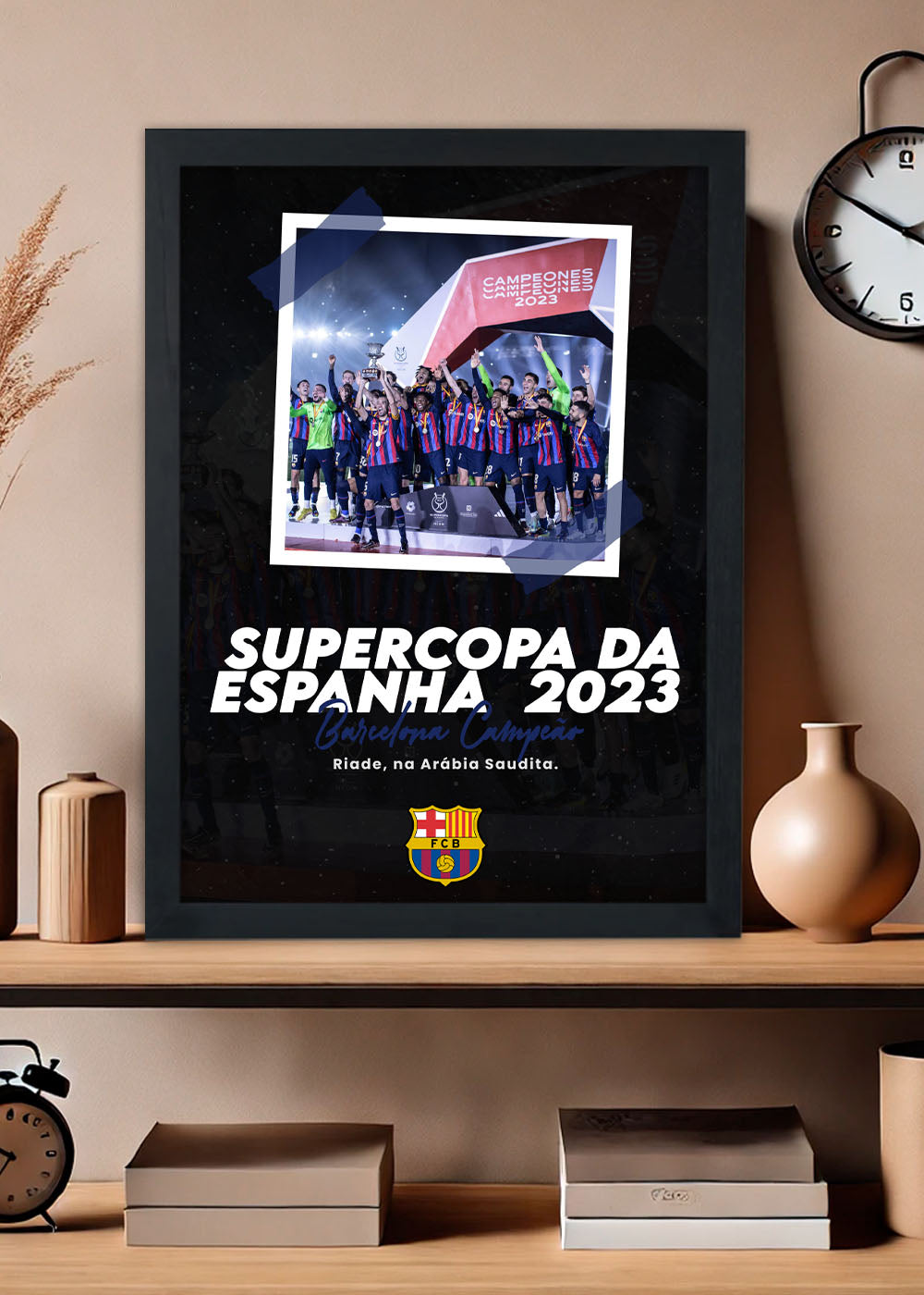 Quadro Supercopa da Espanha 2023 - Com vidro