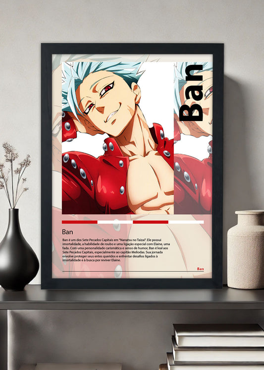 Quadro Ban - The Seven Deadly Sins - Com vidro