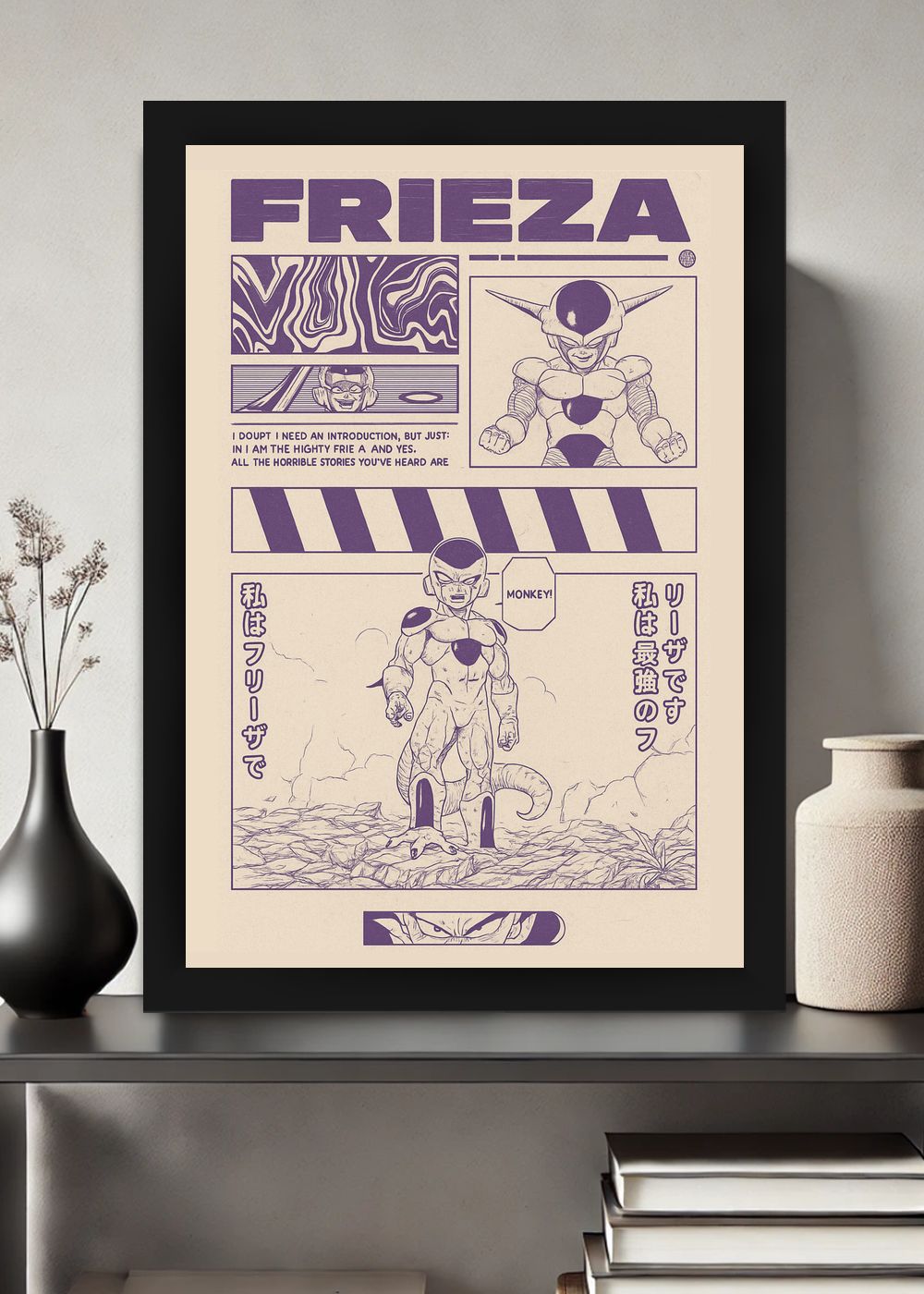 Quadro Decorativo Frieza Dragon Ball - Com Vidro