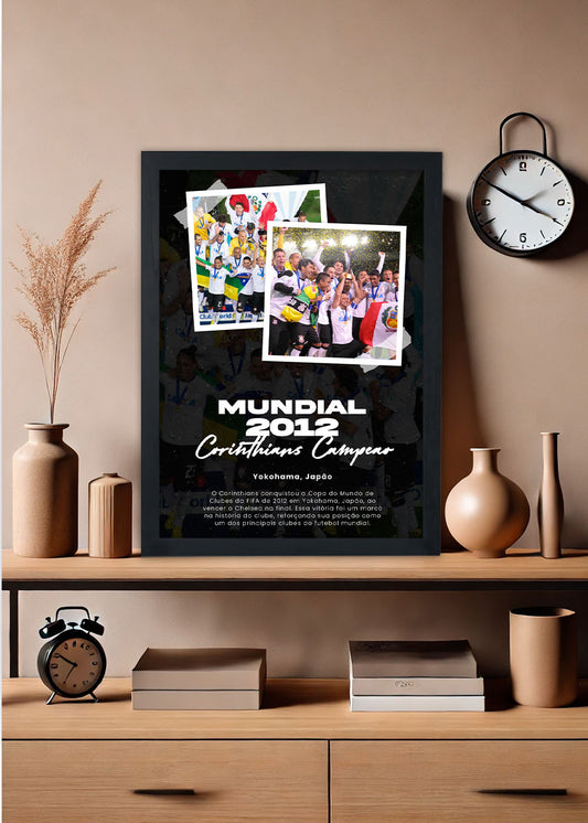 Quadro Corinthians Mundial de Clubes 2012 - Com vidro