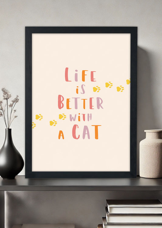 Quadro Decorativo life is better - Com vidro