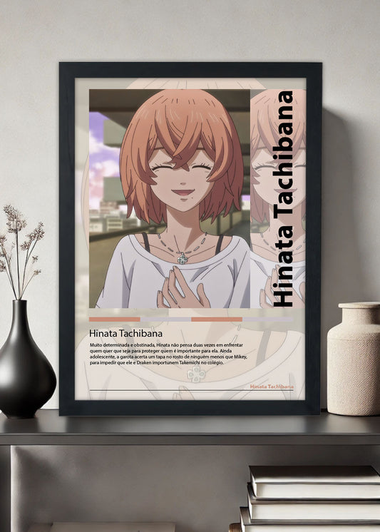 Quadro Decorativo Hinata Tachibana Tokyo Revengers Com vidro