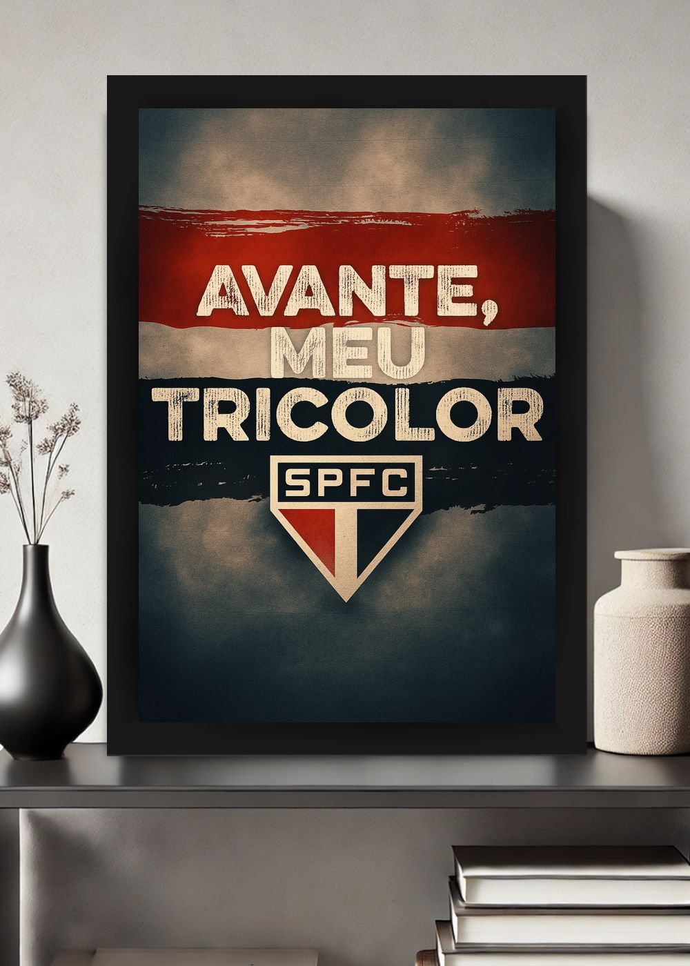 Quadro São Paulo FC Avante SPFC Com Vidro e Moldura