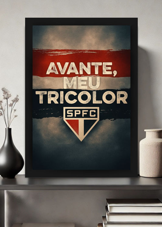Quadro São Paulo FC Avante SPFC Com Vidro e Moldura