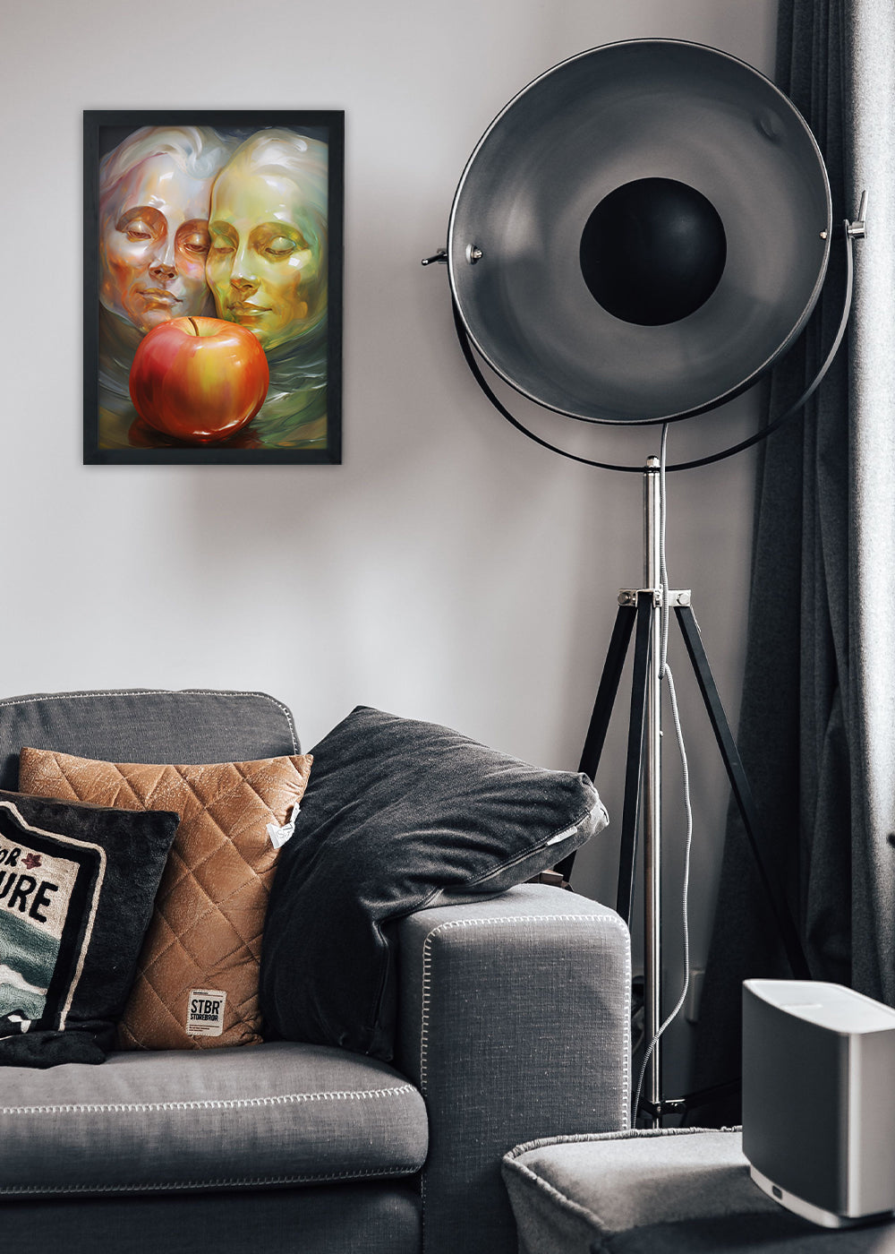 Quadro Decorativo Adão e eva abstratos Abstrato - Com vidro