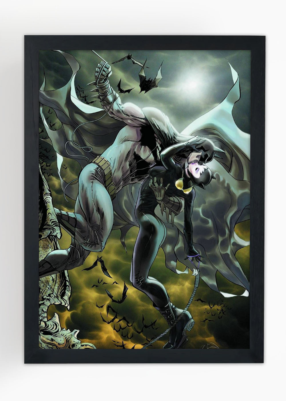 Quadro Decorativo Batman e Batgirl - DC - Com vidro