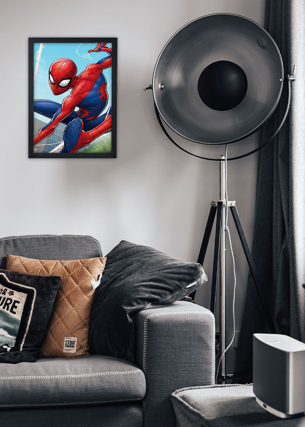 Quadro Decorativo Heroi Marvel - Homem aranha - Com vidro