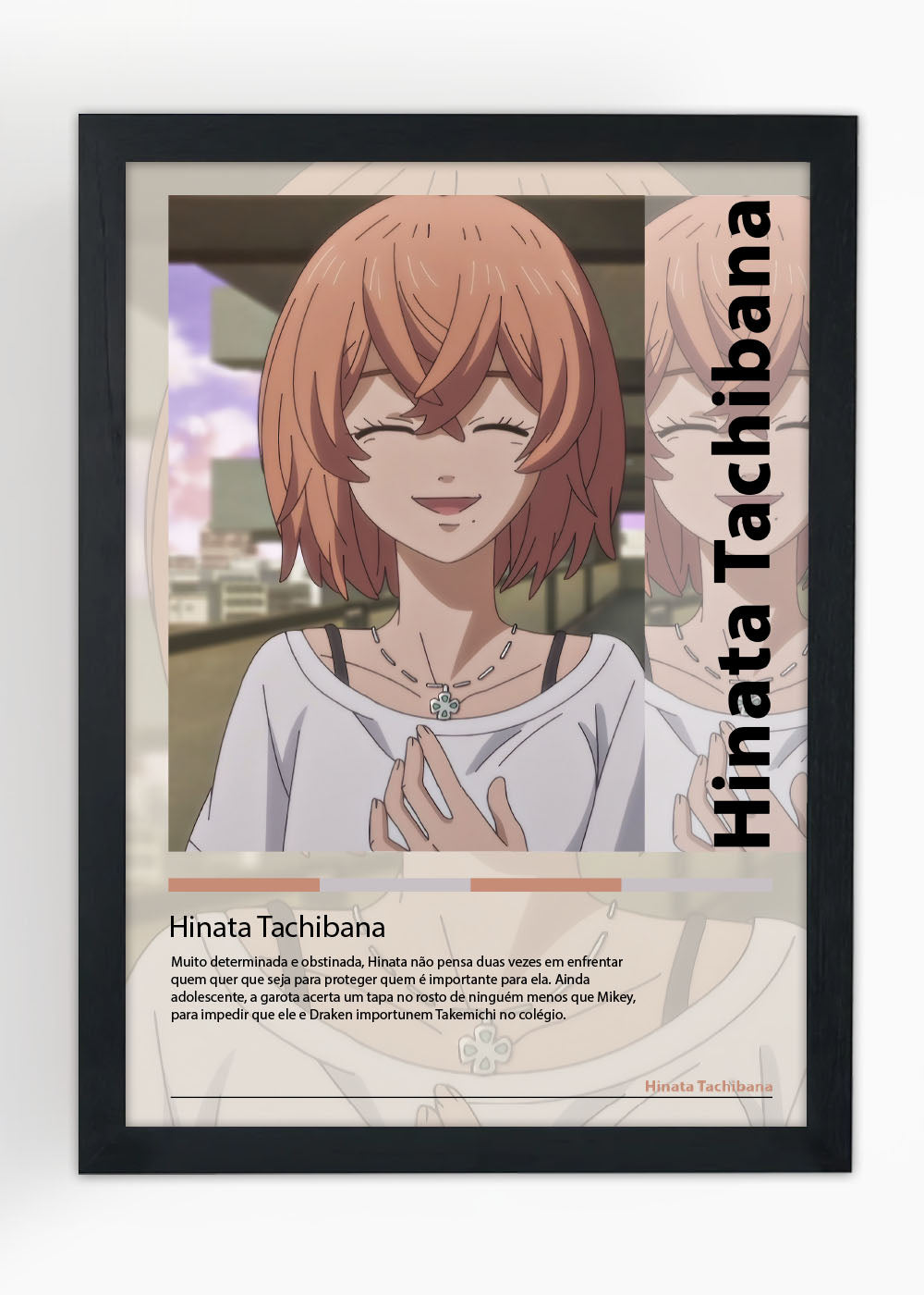 Quadro Decorativo Hinata Tachibana Tokyo Revengers Com vidro