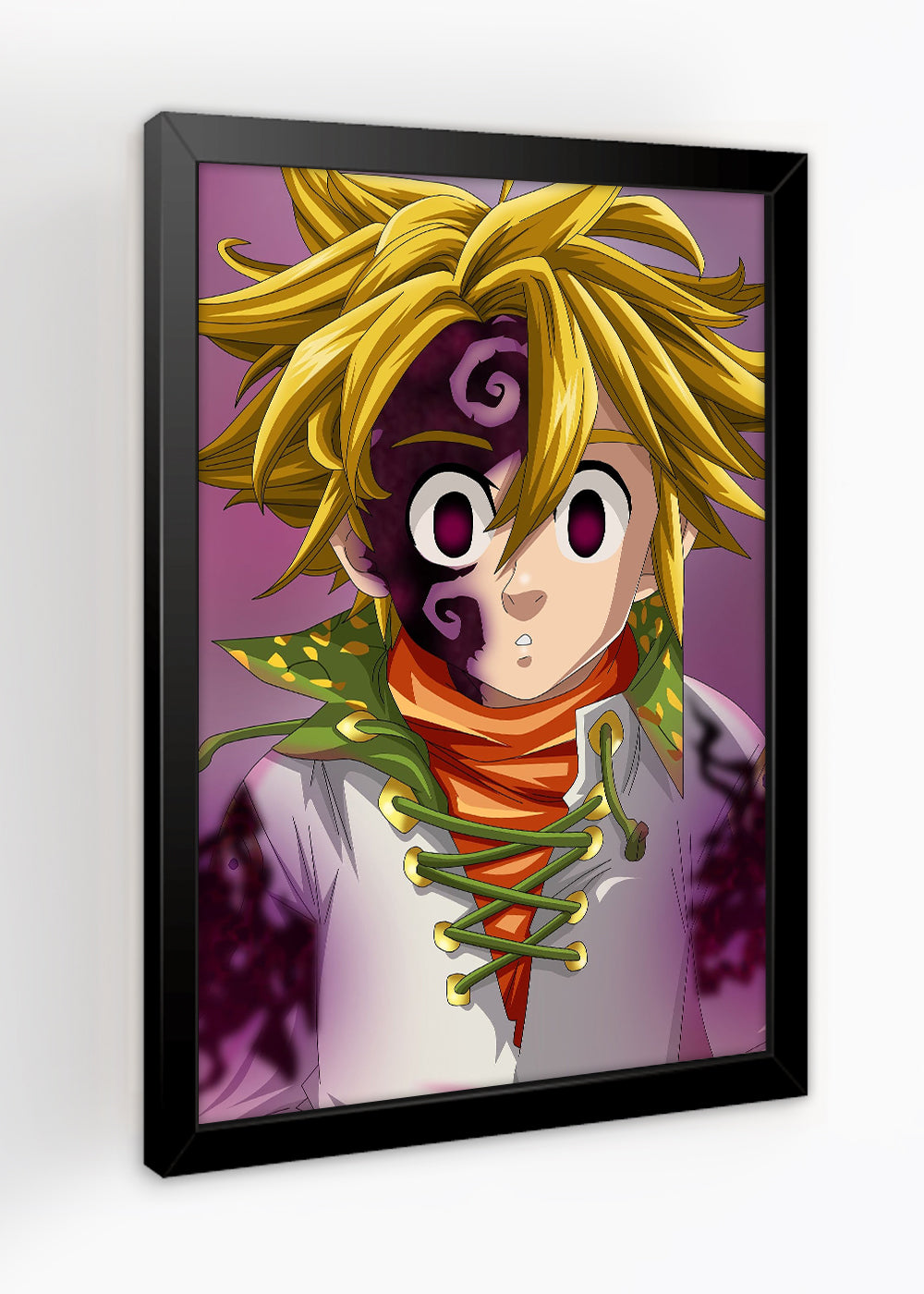 Quadro Meliodas com os traços demoniacos - Com vidro