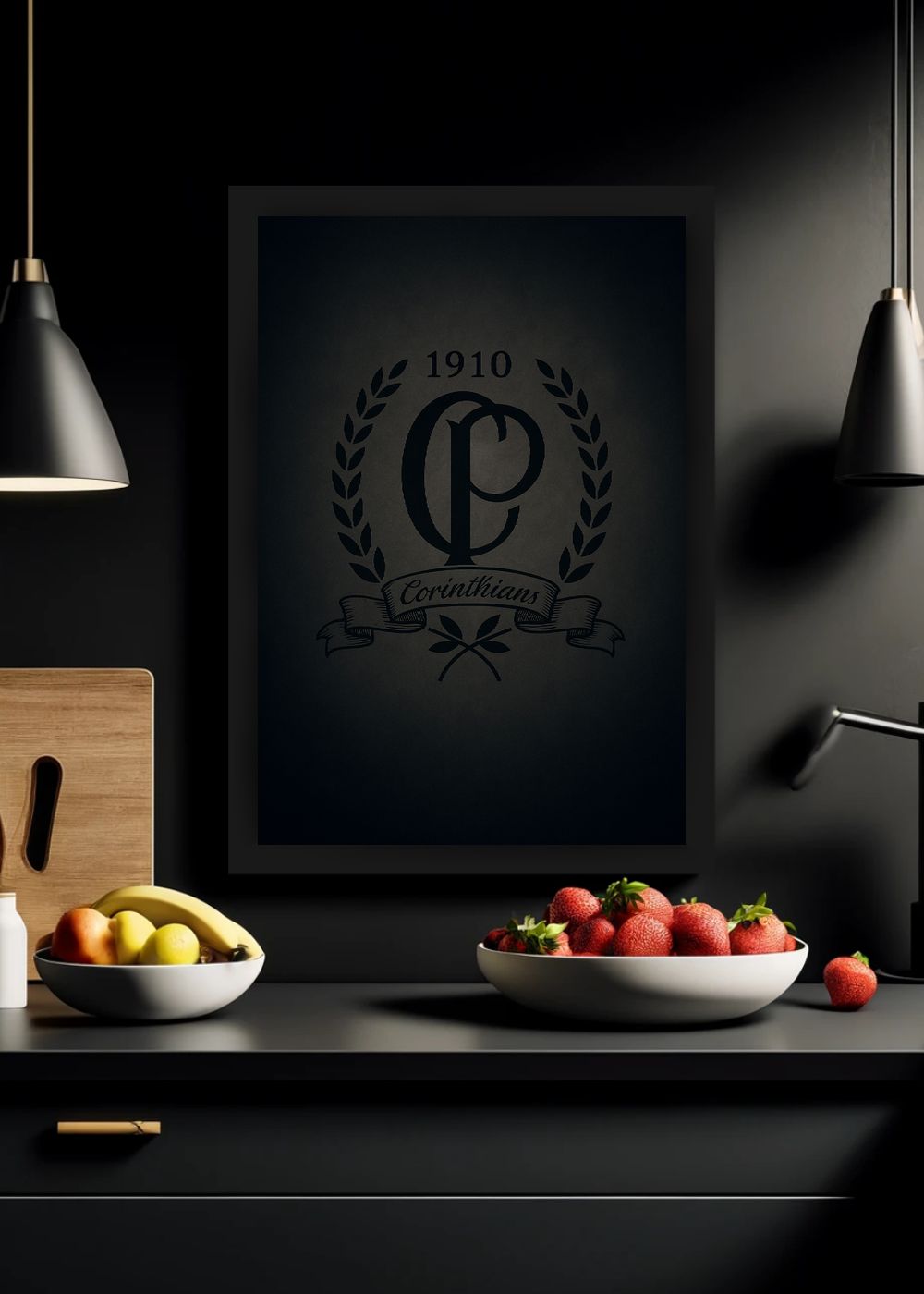 Quadro Corinthians 1910 Retro Com Vidro e Moldura