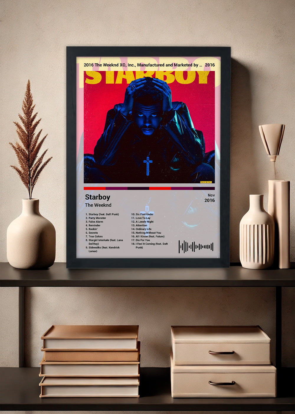 Quadro The Weeknd - Starboy (Light) - Com Vidro