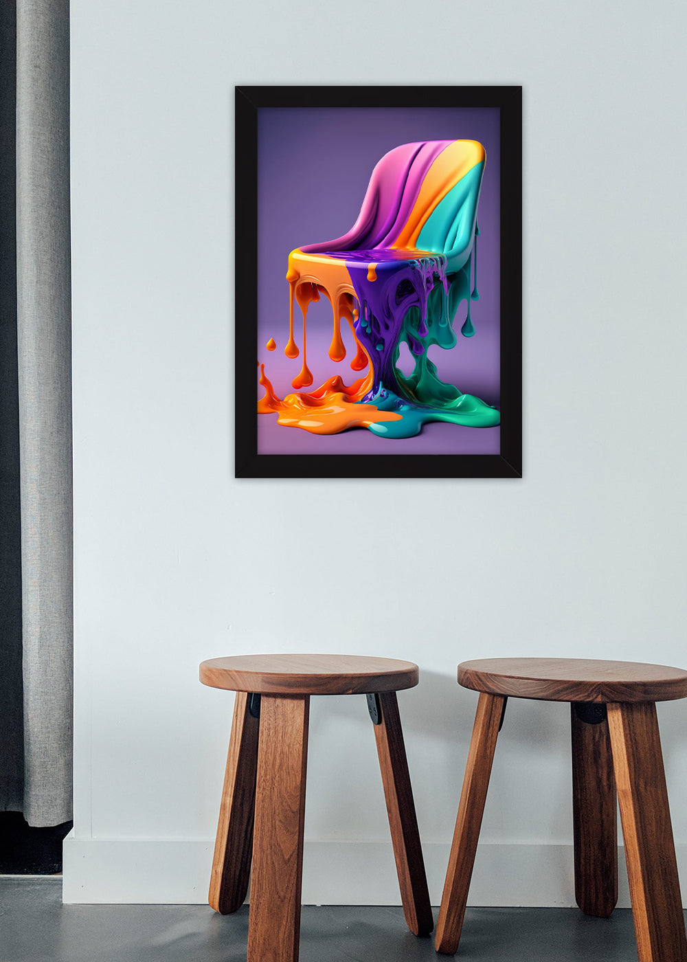 Quadro Decorativo cadeira de escritório Abstrata - Com vidro