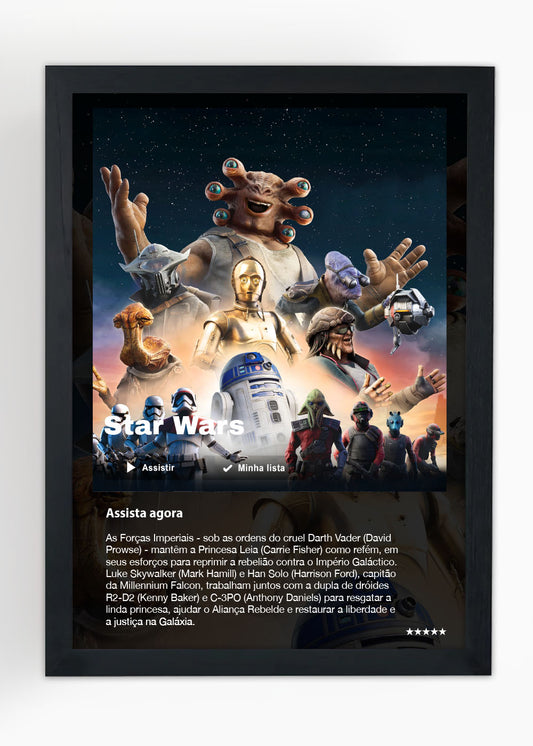Quadro Decorativo Filme - Star Wars - Com vidro