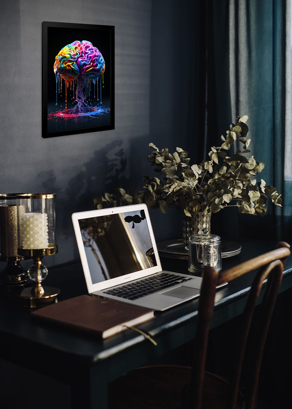 Quadro Decorativo arte do cérebro humano - Com vidro