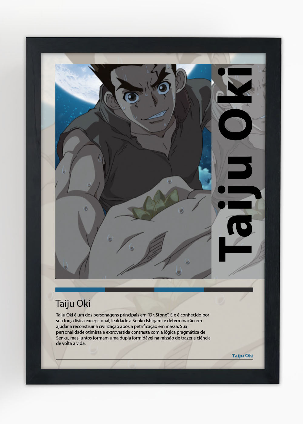 Quadro Decorativo Taiju Oki - Dr. Stone - Com vidro