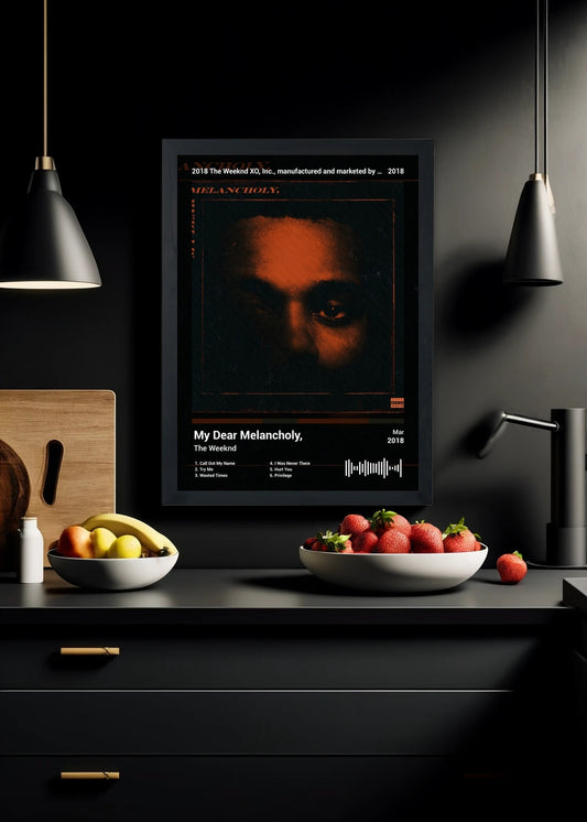 Quadro The Weeknd My Dear Melancholy, (Dark) Com Vidro