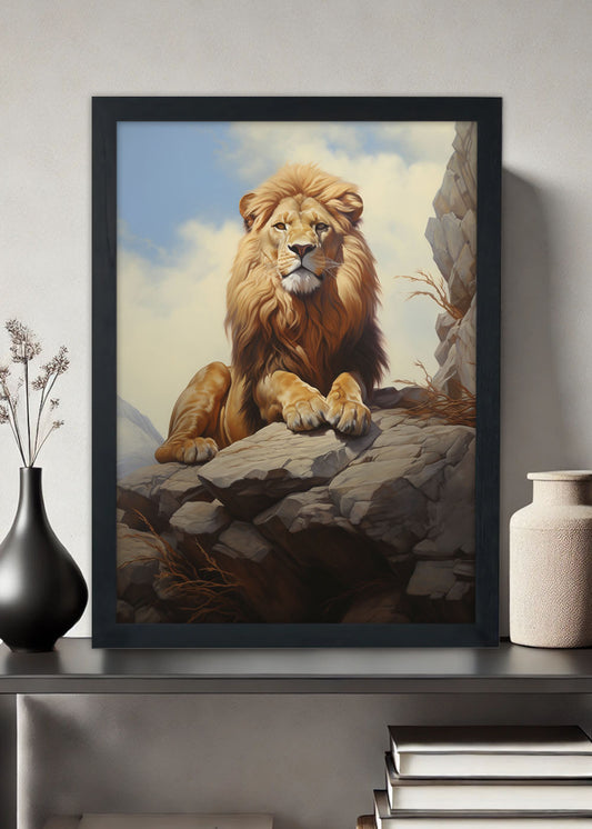 Quadro Decorativo O rei de todos - Animais - Com vidro