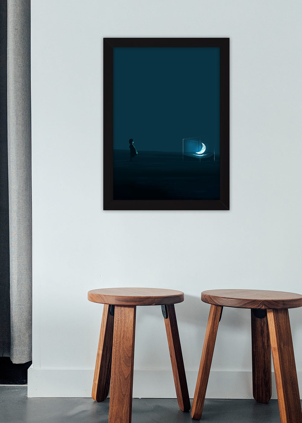 Quadro Decorativo A luz da noite - Com vidro