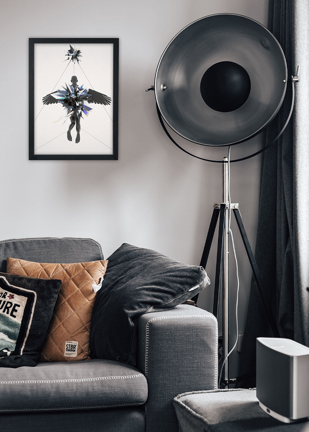 Quadro Decorativo O anjo - Abstrato - Com vidro