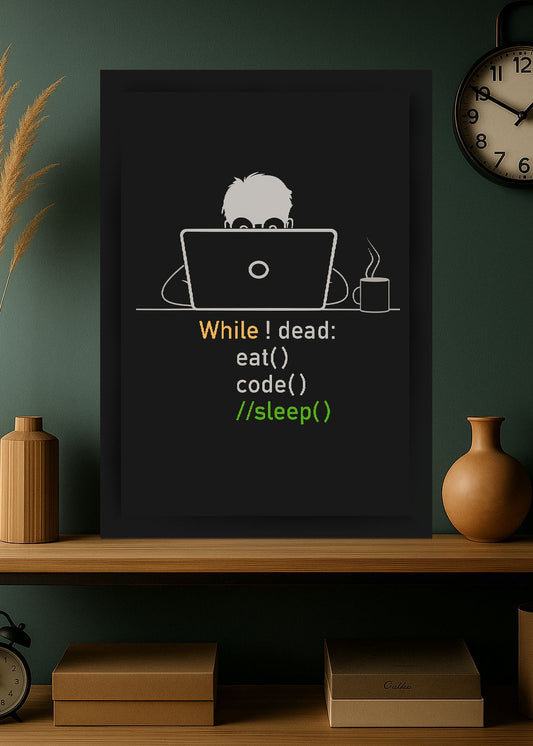 Quadro While Not Dead Com Vidro e Moldura