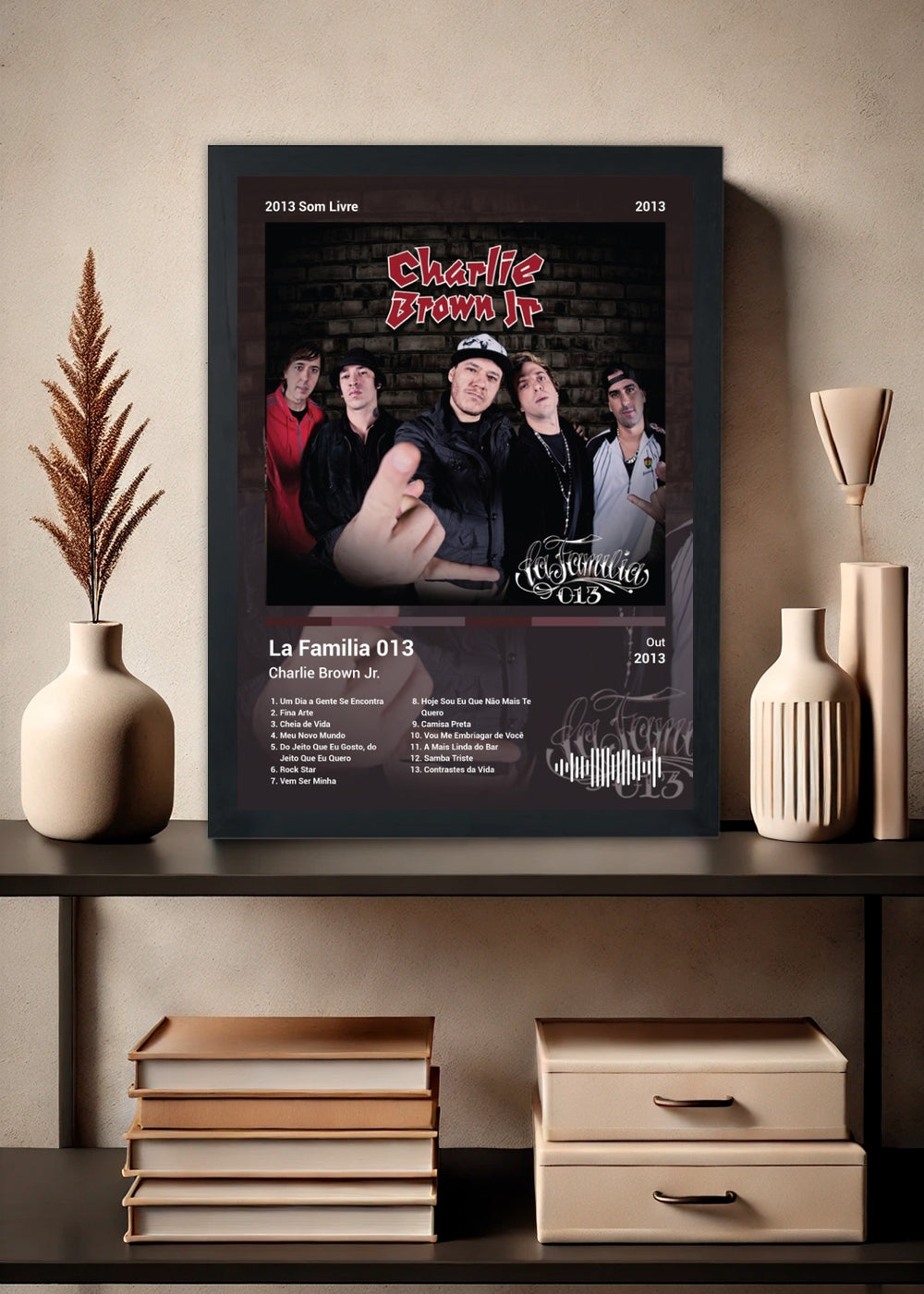 Quadro Charlie Brown Jr. La Familia 013 (Colored) Com Vidro