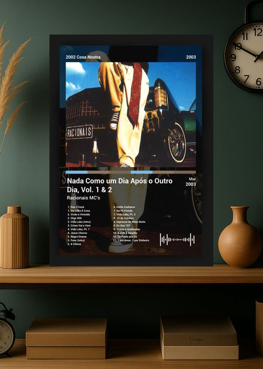 Quadro Racionais MC's Nada Como um Dia A... (Dark) Com Vidro