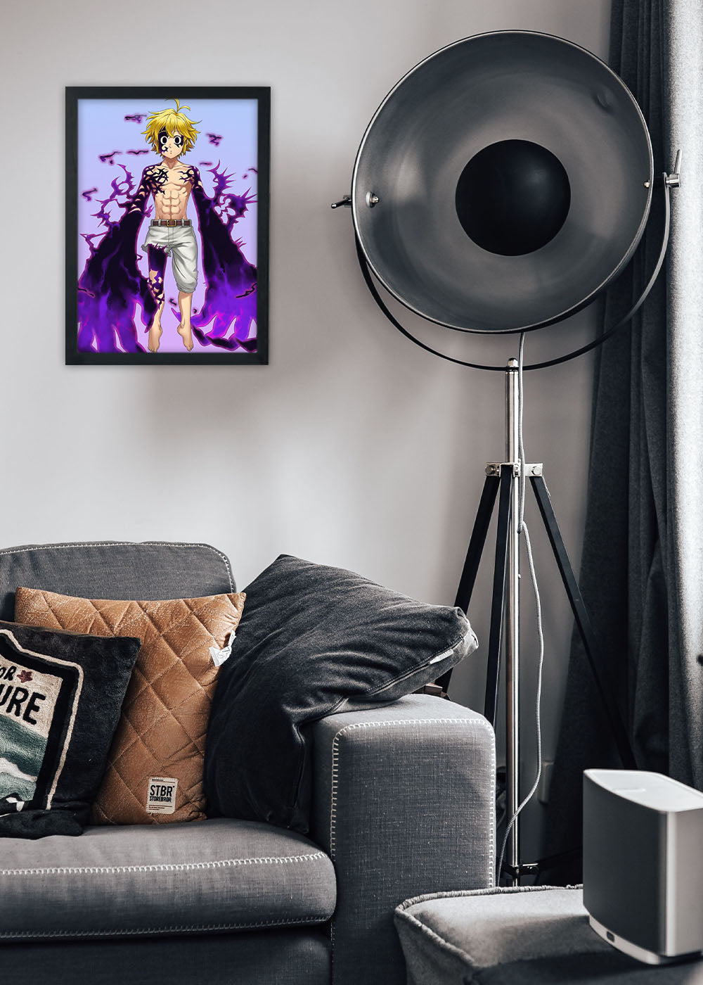 Quadro Decorativo Meliodas Descontrolado - Com vidro