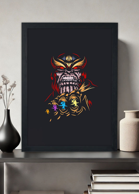 Quadro Decorativo Thanos - Marvel - Com vidro