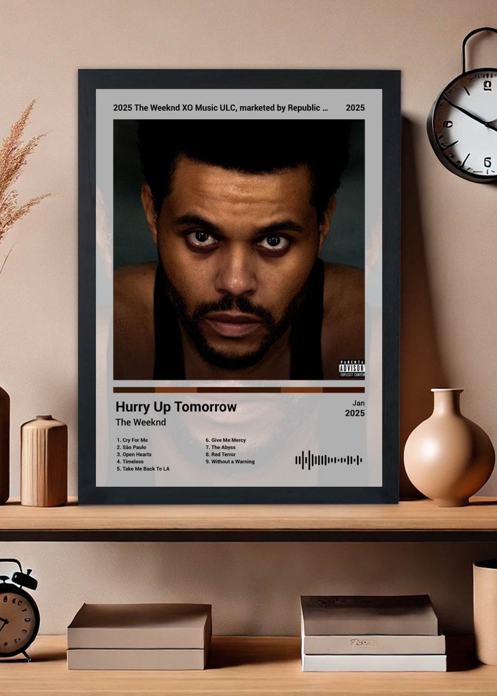 Quadro The Weeknd Hurry Up Tomorrow (Light) Com Vidro