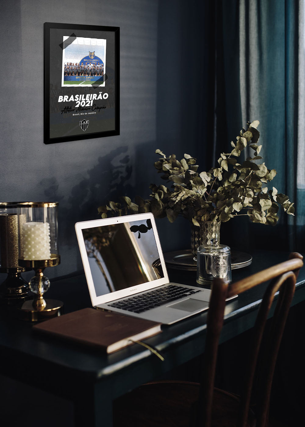 Quadro Campeão Brasileiro 2021 - Com vidro