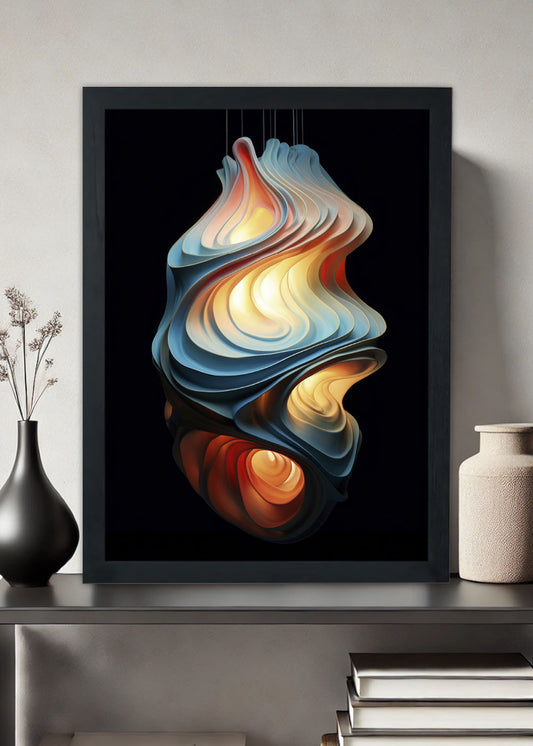 Quadro Decorativo Luzes Abstrato - Com vidro