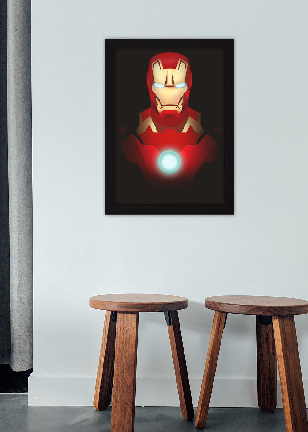 Quadro Decorativo Desenho do Homem de Ferro - Com vidro