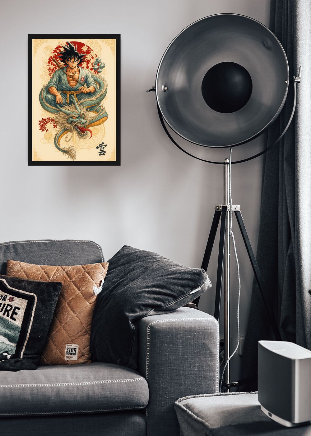 Quadro Goku (Son Goku) Dragon Ball Com Vidro e Moldura