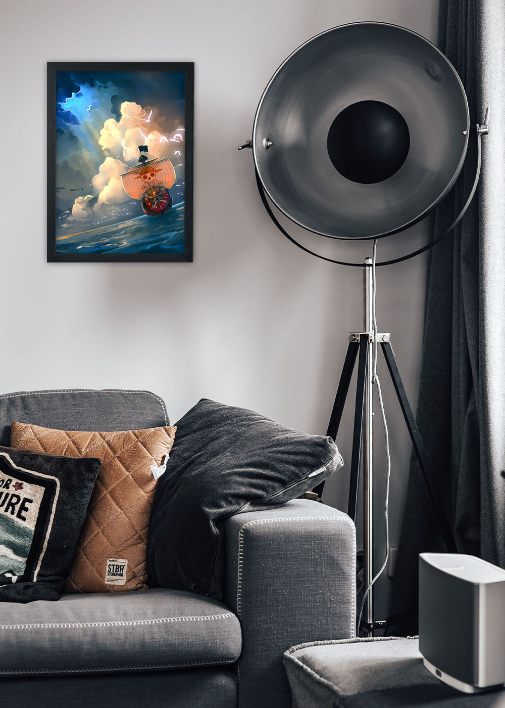 Quadro Decorativo One Piece - Thousand Sunny - Com vidro