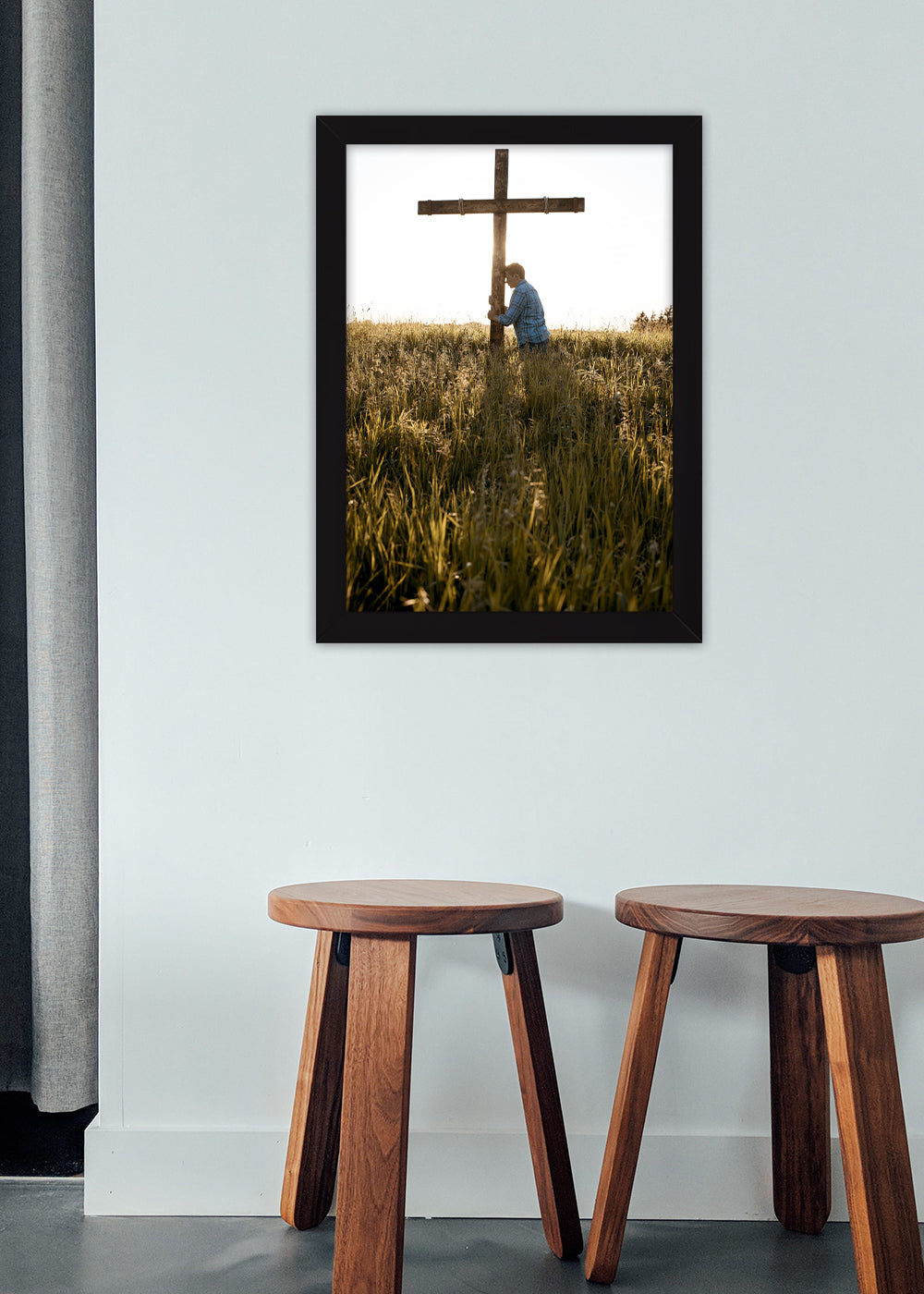 Quadro Rezando para o seu Deus - religioso - Com vidro