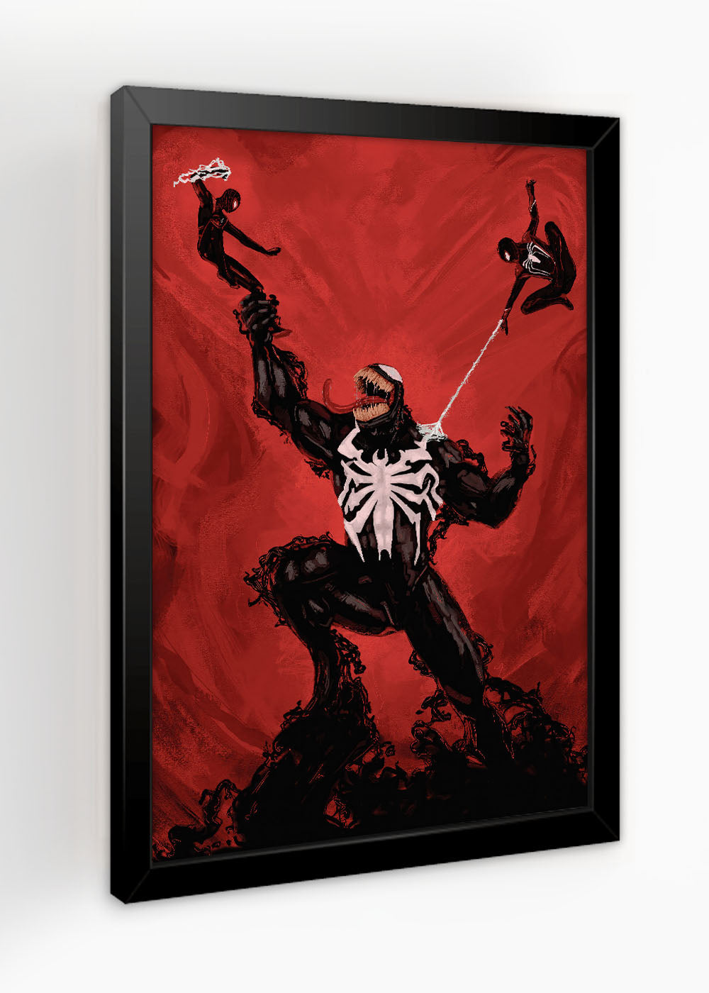 Quadro Decorativo Venom x Homens Aranhas - Com vidro
