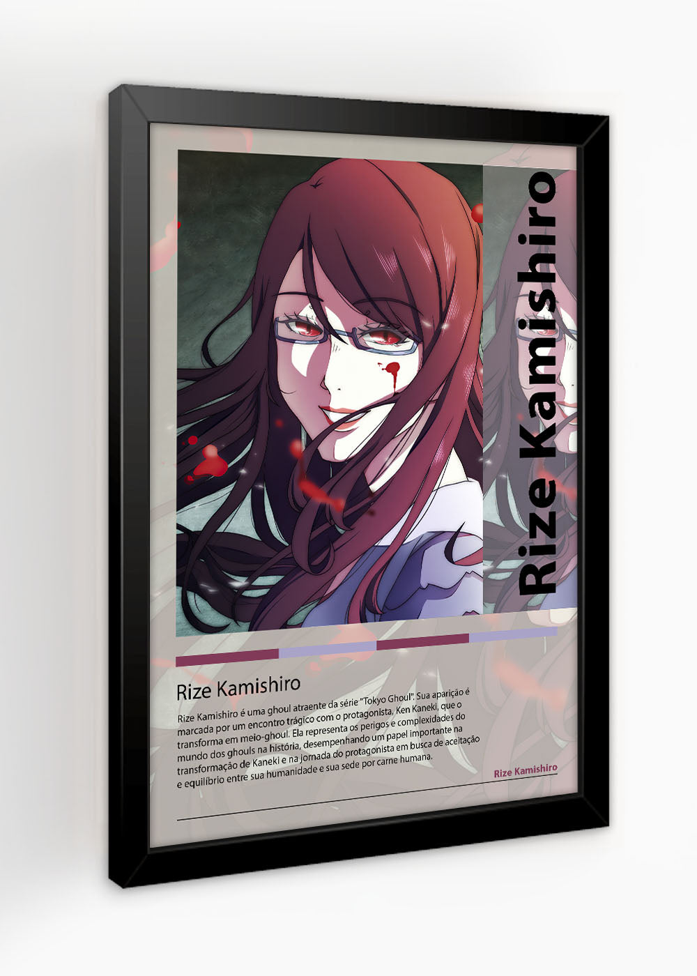 Quadro Decorativo Rize Kamishiro - Tokyo Ghoul - Com vidro