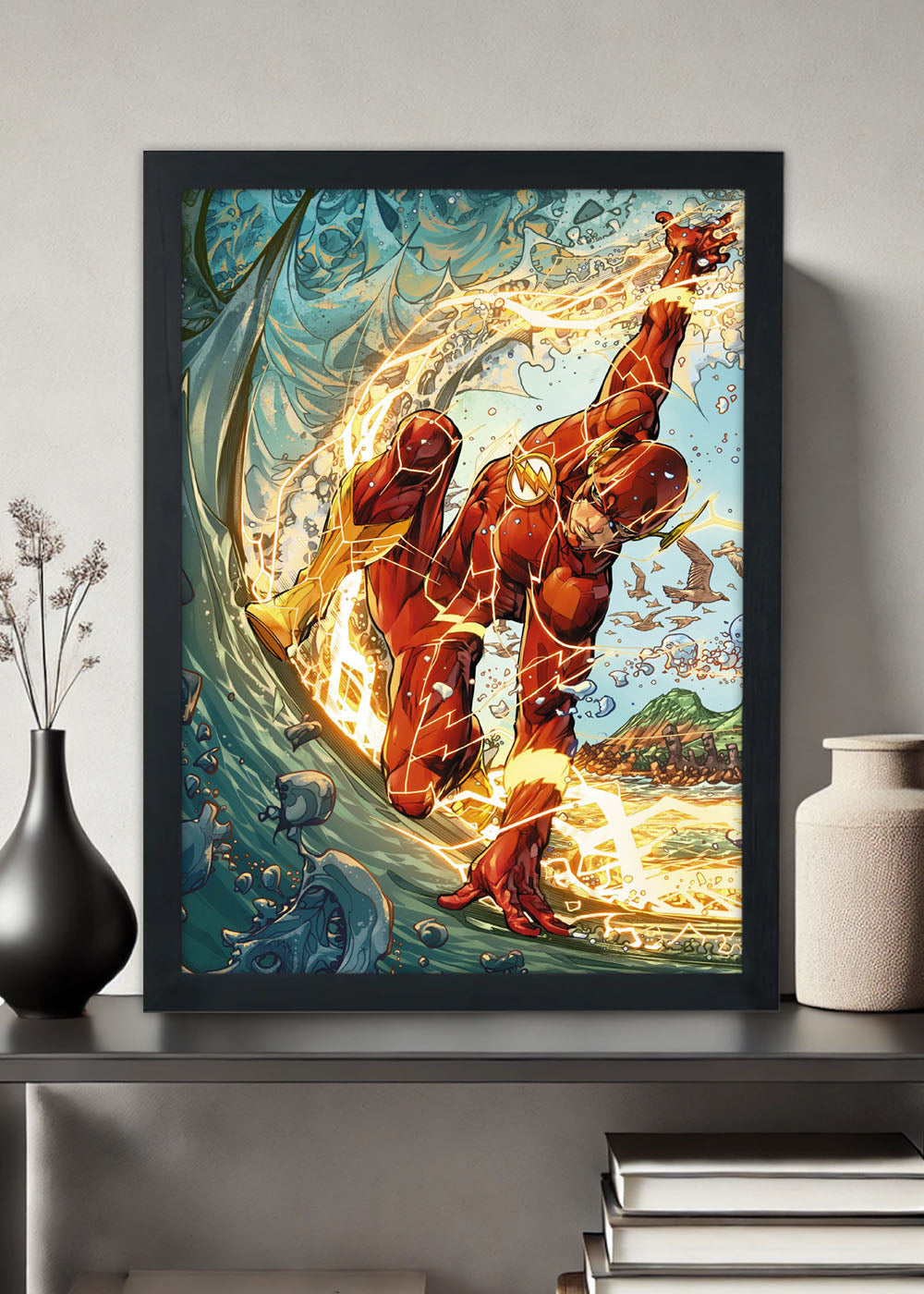 Quadro Decorativo Heroi DC - The Flash - Com vidro