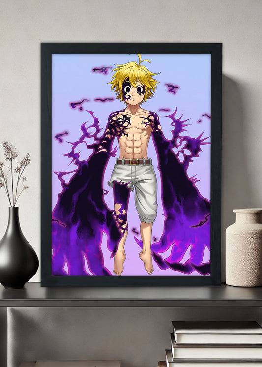 Quadro Decorativo Meliodas Descontrolado - Com vidro