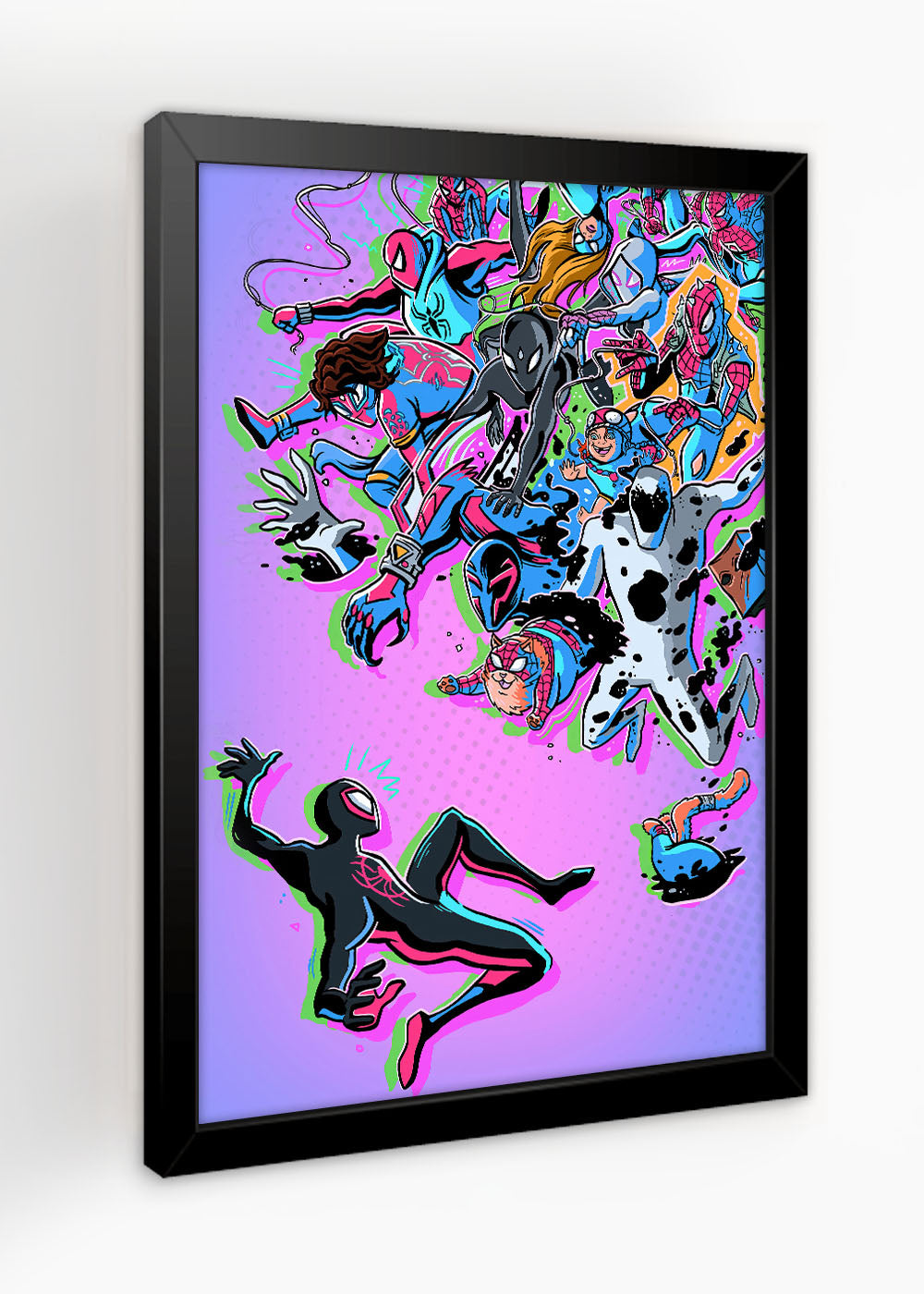 Quadro Homem Aranha e o mundo aranha - Com vidro